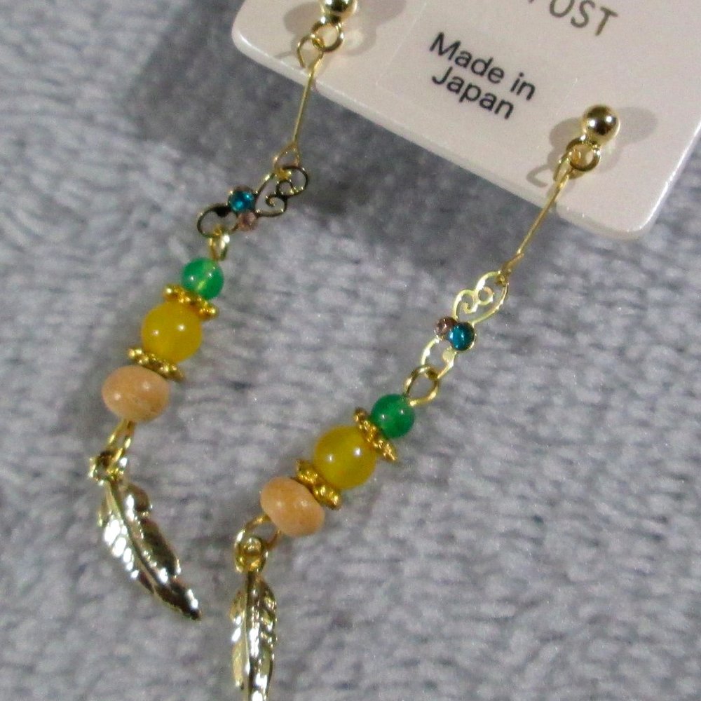 NWT Petite Japanese Earrings - Beads & Feathers - Picture 2 of 7